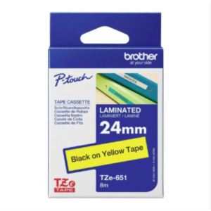 Brother P-Touch TZe-651 24 mm Siyah/Sarı Laminasyonlu Etiket Şeridi